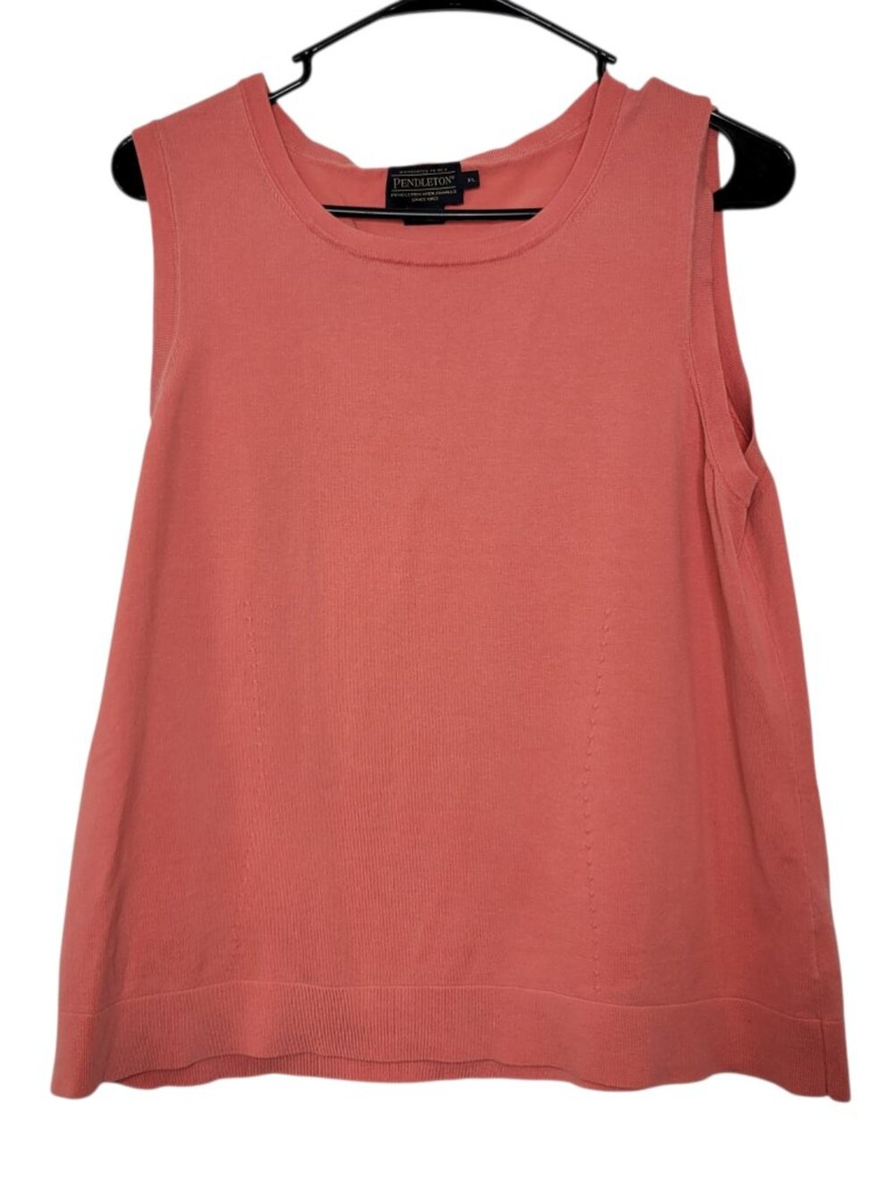 Pendleton Size XL Silk Cotton Knit Blend Sleeveless Blouse in Coral Orange